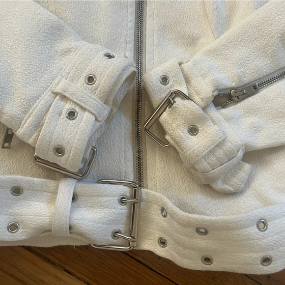 IRO Hollie Bomber Jacket White | 36 Fr / Small US - Picture 5 of 6